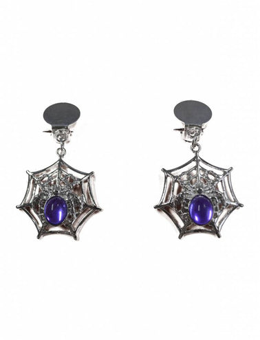 Funny Fashion Oorbellen met spinnenweb hanger