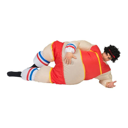 Funny Fashion Opblaasbaar atleet kostuum dikke bennie