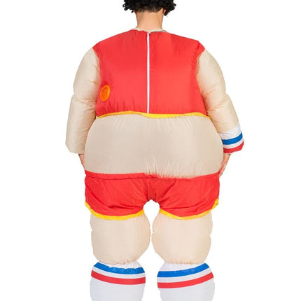Funny Fashion Opblaasbaar atleet kostuum dikke bennie