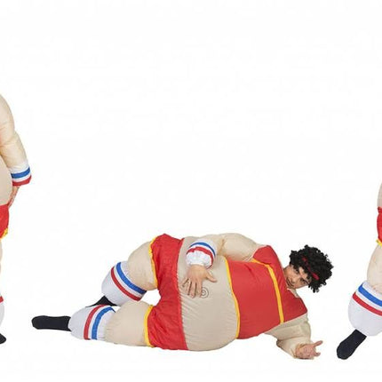 Funny Fashion Opblaasbaar atleet kostuum dikke bennie