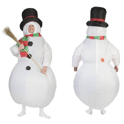 Funny Fashion Opblaasbaar sneeuwman kostuum