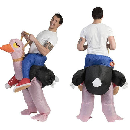 Funny Fashion Opblaasbaar Struisvogel pak
