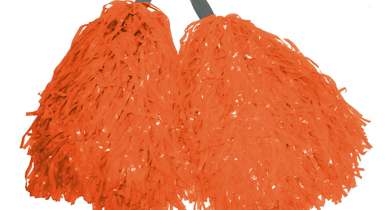 Funny Fashion Oranje pom poms op stokje