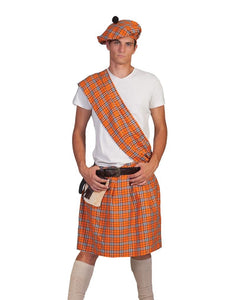 Funny Fashion Oranje Schotse kilts voor carnaval