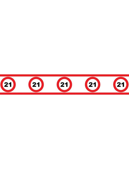 Funny Fashion Party tape 21 jaar met verkeersborden 610x8cm