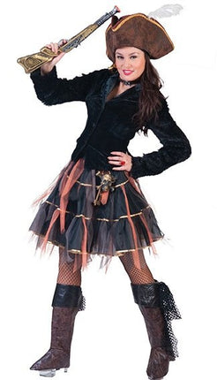 Funny Fashion Petticoat tule rok zwart goud