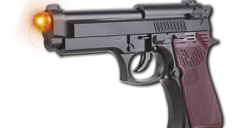 Funny Fashion Pistool Zwart met licht en geluid