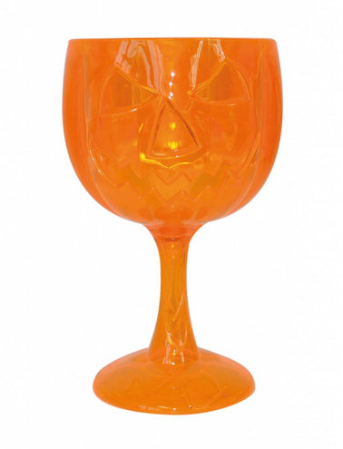 Funny Fashion Pompoen wijnglas oranje