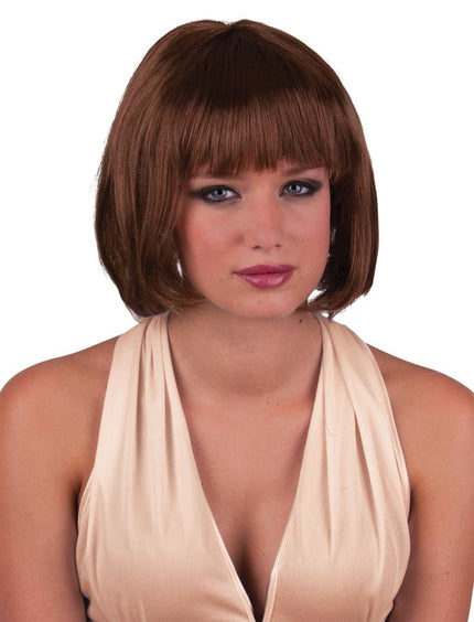 Funny Fashion Pruik boblijn Sexy Holly bruin