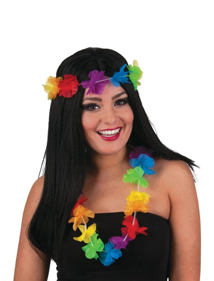 Funny Fashion Pruik Hawaii met accessoires