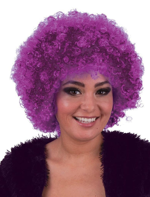 Funny Fashion Pruik hippie afro Evi paars
