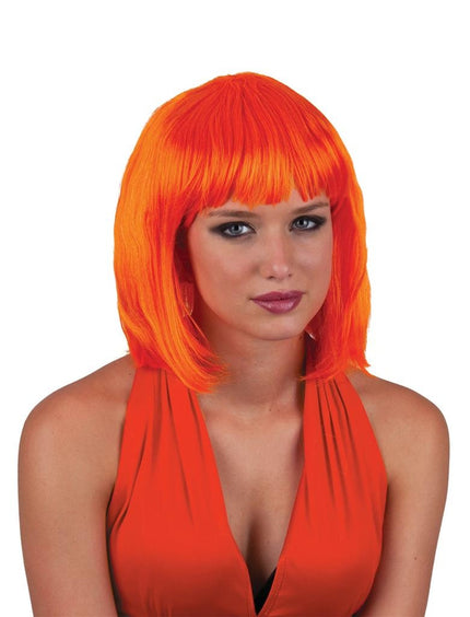 Funny Fashion Pruik Holly lang haar met pony oranje