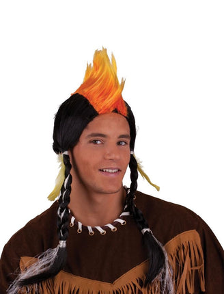 Funny Fashion Pruik indiaan Ferry met hanekam