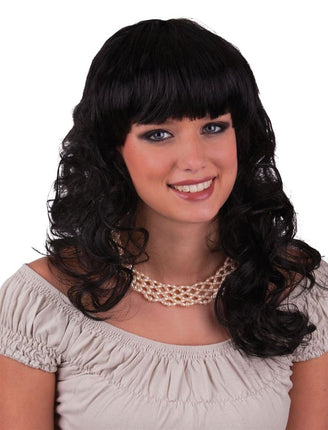 Funny Fashion Pruik met krullen zwart