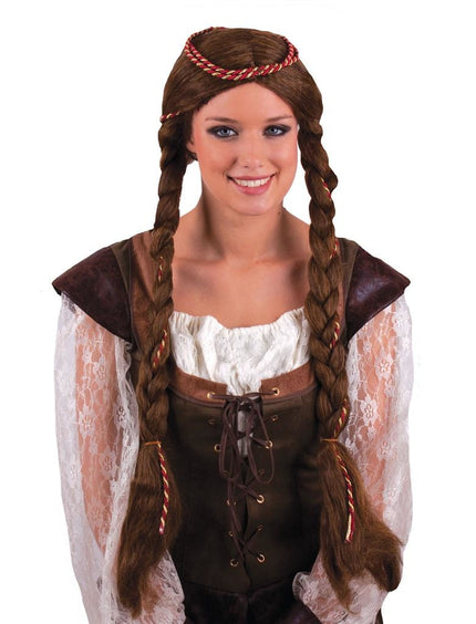 Funny Fashion Pruik prinses bruin
