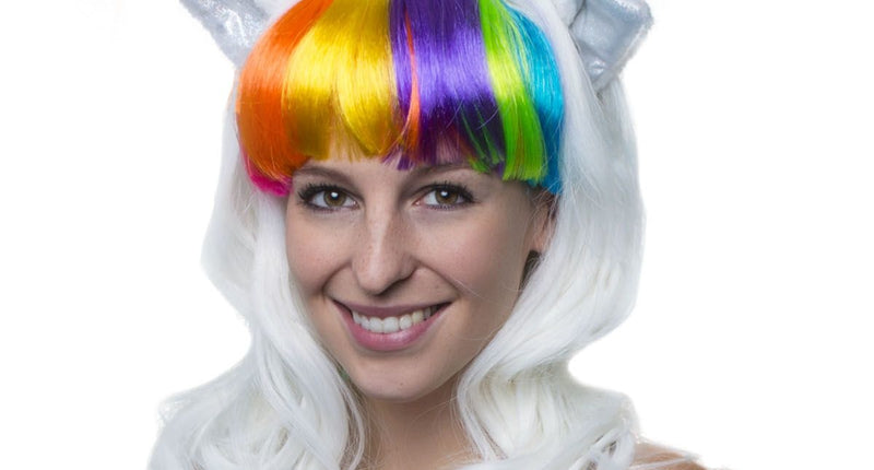Funny Fashion Pruik unicorn
