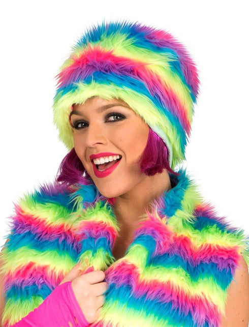 Funny Fashion Regenboog bontmuts