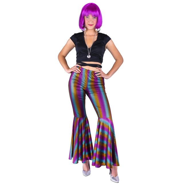 Funny Fashion Regenboog pailletten broek