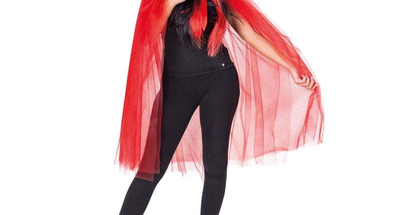 Funny Fashion Rode cape tule duivelin