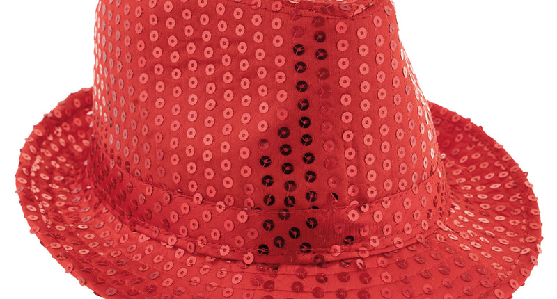 Funny Fashion Rode glitterhoed met pailletten