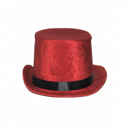 Funny Fashion Rode hoge hoed velours