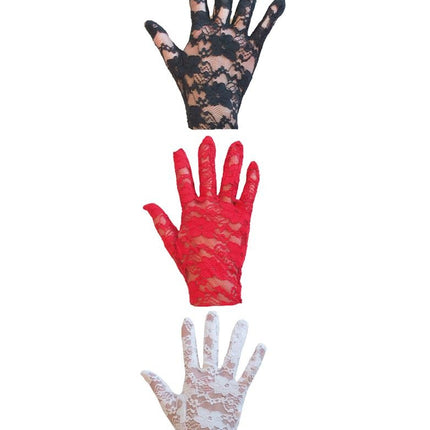 Funny Fashion Rode kanten handschoenen
