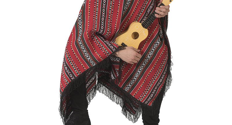 Funny Fashion Rode Mexicaanse poncho Angelo