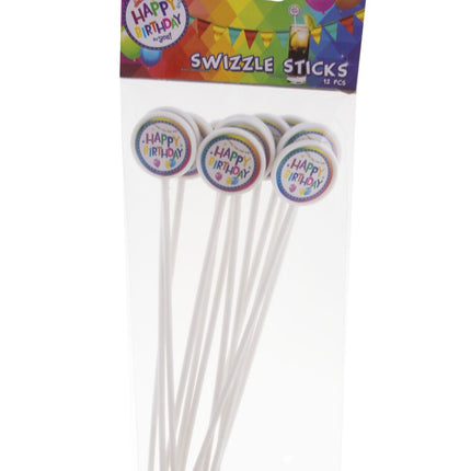 Funny Fashion Roerstokjes Happy Birthday