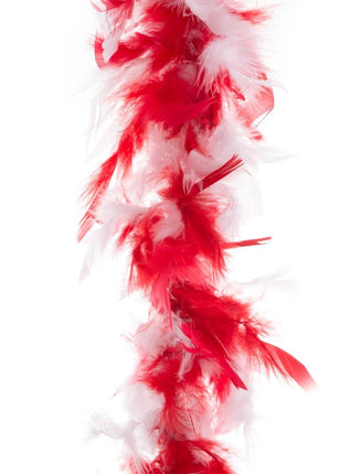 Funny Fashion Rood witte veren boa 45gram