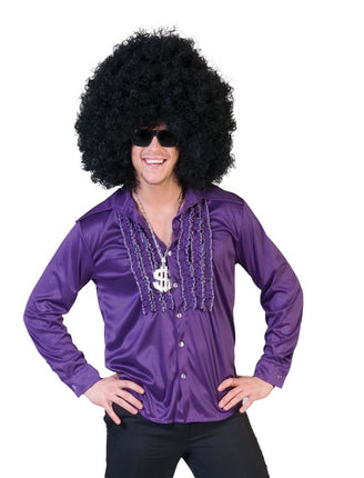 Funny Fashion Rouche blouse paars satijn