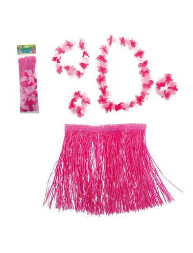 Funny Fashion Roze hawaii  rok met accessoires