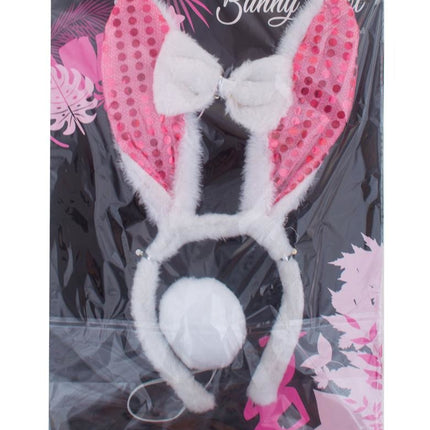 Funny Fashion Roze konijnen set 3-delig