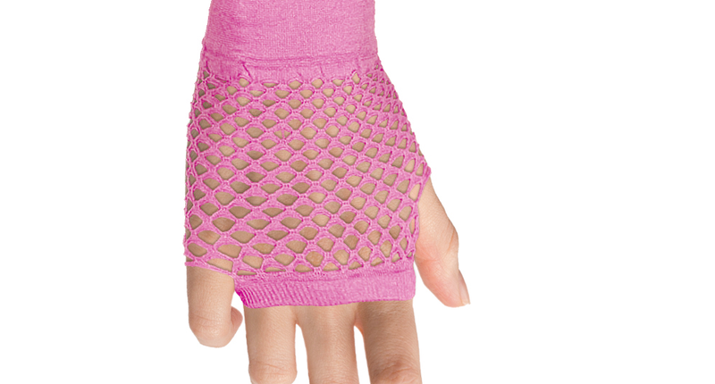 Funny Fashion Roze visnet handschoenen kort model