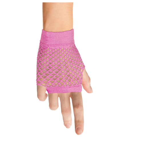 Funny Fashion Roze visnet handschoenen kort model