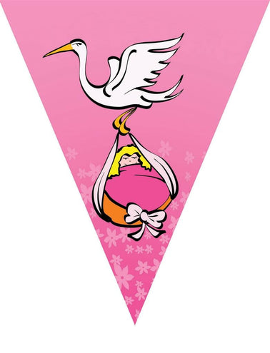 Funny Fashion Roze vlaggenlijn slinger meisje 5mtr.