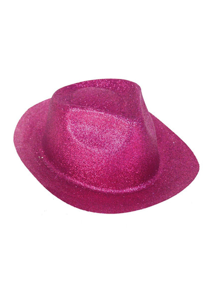 Funny Fashion Roze/Fuchsia gleufhoed met glitters