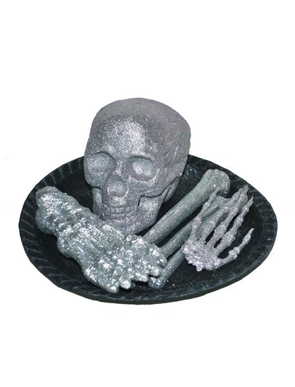 Funny Fashion Schaaltje doodshoofd en botten deco