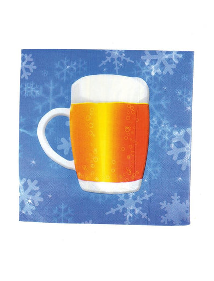 Funny Fashion Servetten bier print 16 stuks