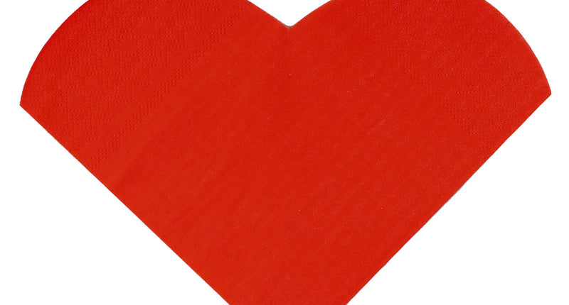 Funny Fashion Servetten hartje rood 20 stuks