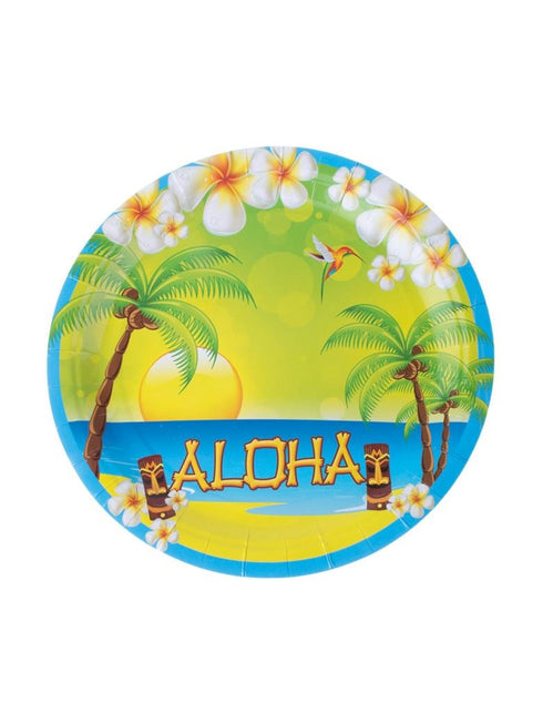 Funny Fashion Set van 8 borden Aloha feestje