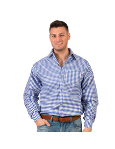 Funny Fashion Shirt oktoberfest blauw wit geblokt