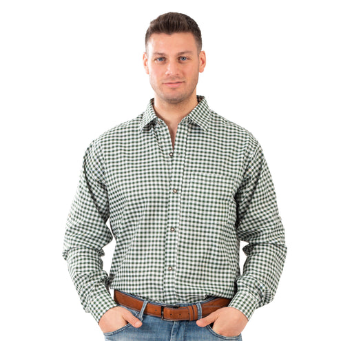 Funny Fashion Shirt oktoberfest groen wit geblokt