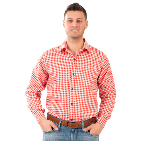 Funny Fashion Shirt oktoberfest rood wit geblokt