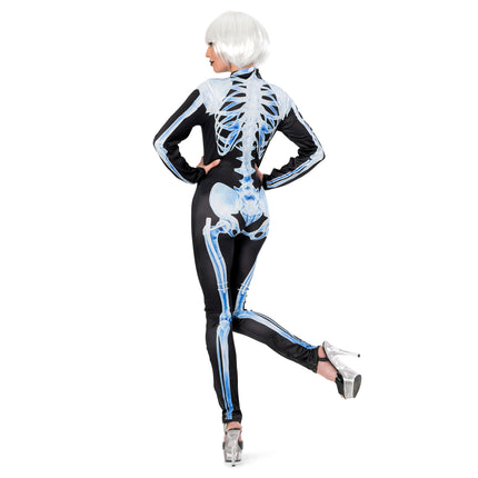Funny Fashion Skelet jumpsuit Blauw