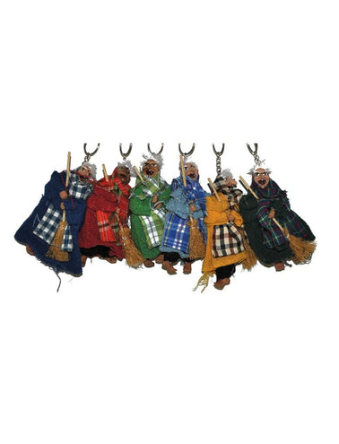 Funny Fashion Sleutelhanger heks 11 cm 6 stuks