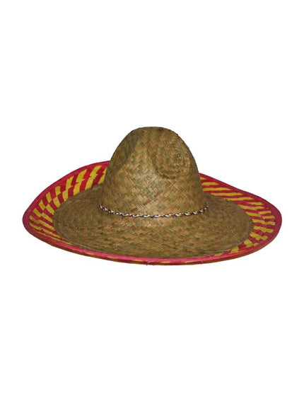 Funny Fashion Sombrero naturel met gekleurde band