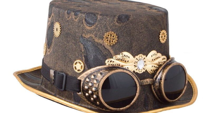 Funny Fashion Steampunk hoed met grappige bril