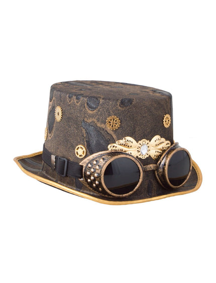 Funny Fashion Steampunk hoed met grappige bril