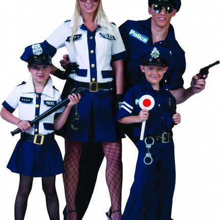 Funny Fashion Stoere politie jurk met shirt voor dames
