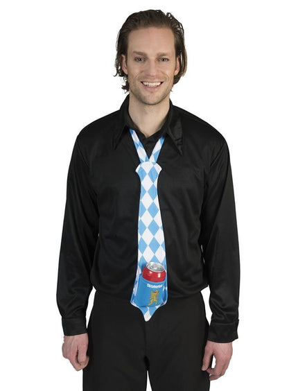 Funny Fashion Stropdas Oktoberfest met blikjeshouder